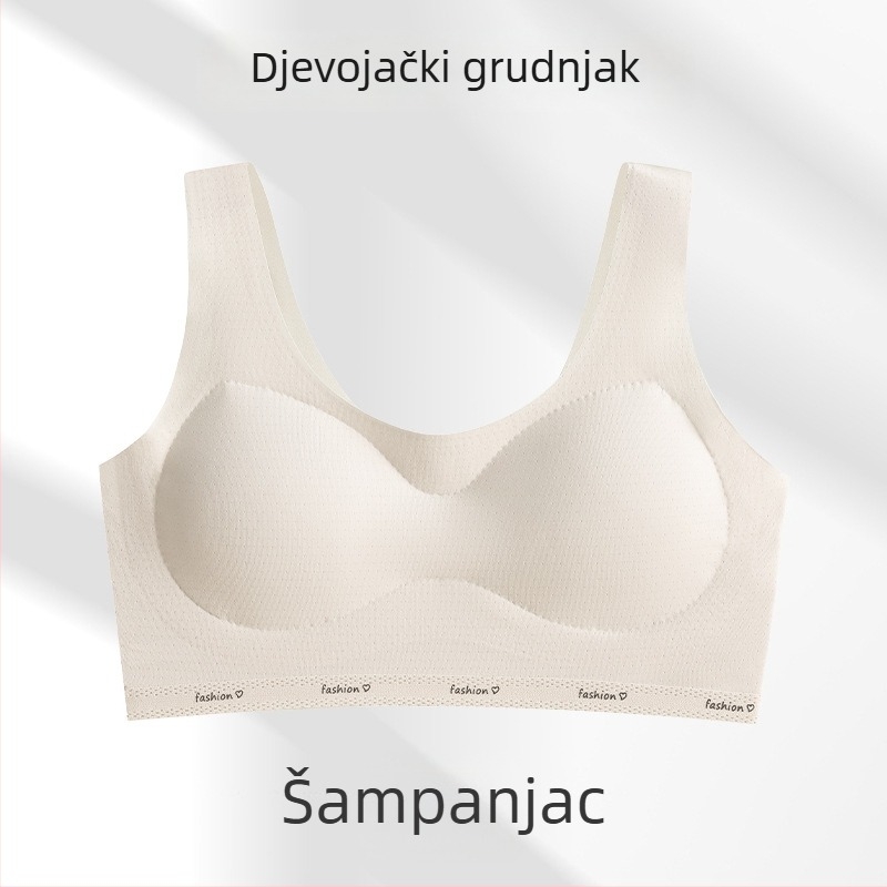 Deluni Djevojčice Sportski grudnjak u stilu veste Stage 2, glavni materijal Nylon 70–80%, podstava Spandex <30%, pune čašice s tankim pjenastim uloškom, bez čeličnog obruča, fiksne dvostruke naramenice, prozračan i udoban