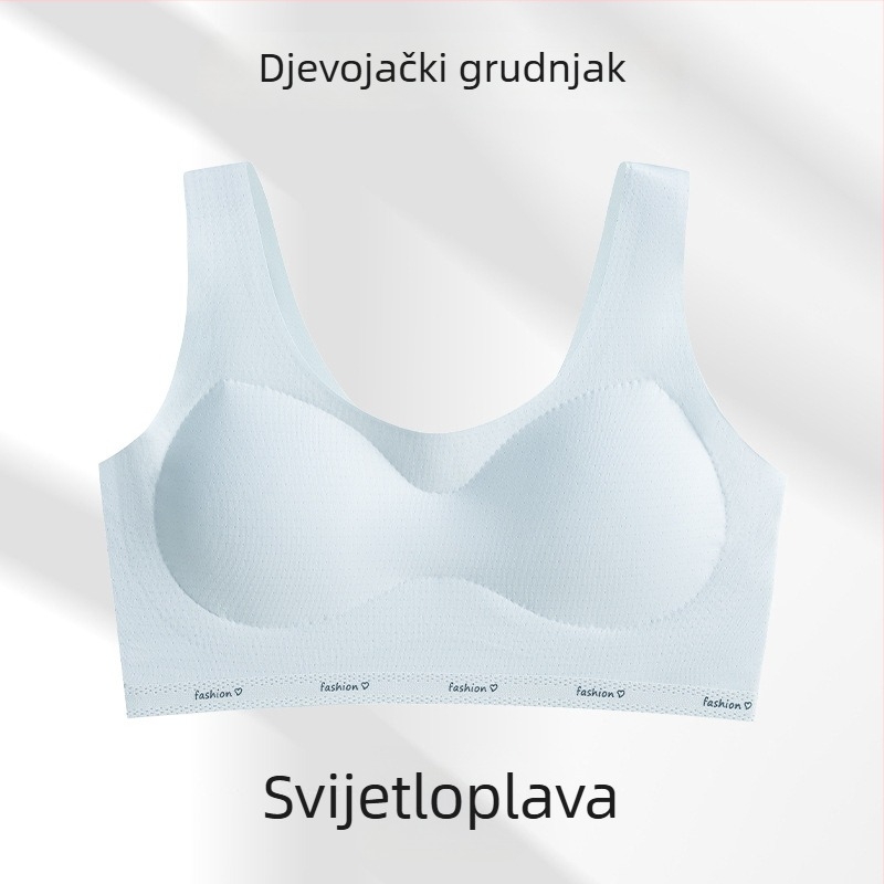 Deluni Djevojčice Sportski grudnjak u stilu veste Stage 2, glavni materijal Nylon 70–80%, podstava Spandex <30%, pune čašice s tankim pjenastim uloškom, bez čeličnog obruča, fiksne dvostruke naramenice, prozračan i udoban