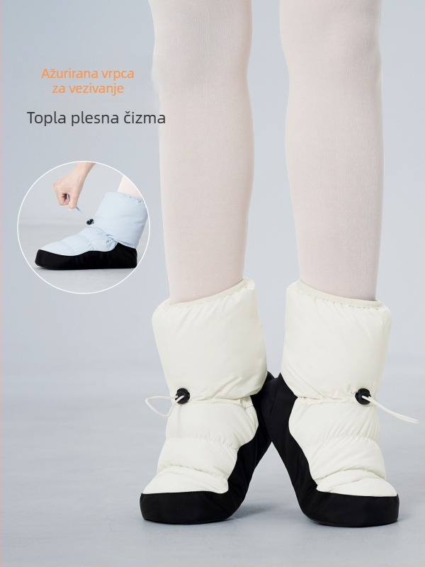 Ženske plesne cipele – debeli, topli, kožna potplata, za balet i moderni ples, jesen-zima