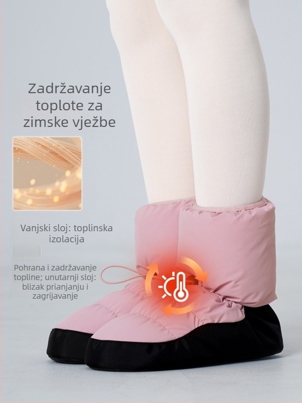 Ženske plesne cipele – debeli, topli, kožna potplata, za balet i moderni ples, jesen-zima