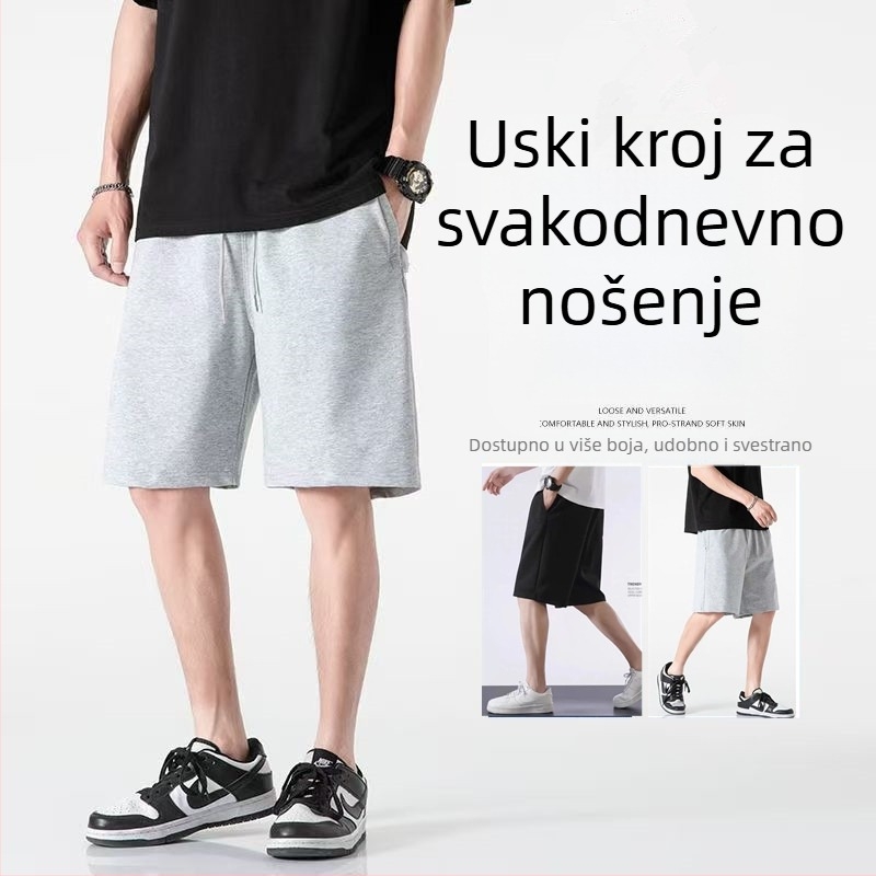 Lewand muške sportske šortse, labav kroj, ravni kroj, 80-90% pamuka, ljeto 2025