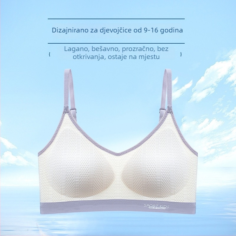 Dječji grudnjak u stilu prsluka, tube top, košar 3/4, tanak oblikovan košar s pjenom, najlon tkanina, podstava od spandeksa