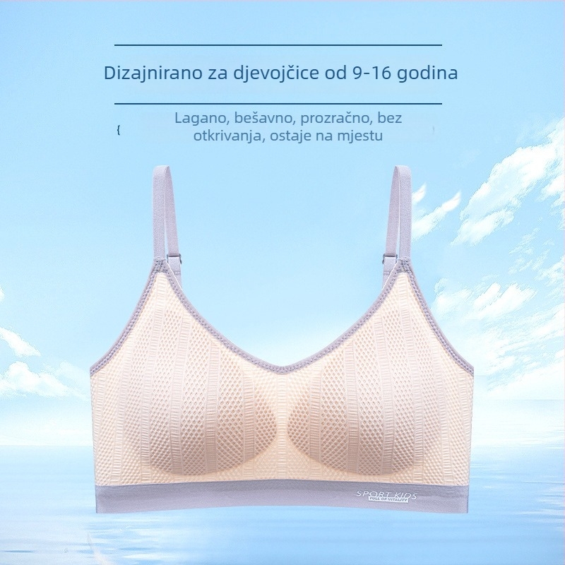 Dječji grudnjak u stilu prsluka, tube top, košar 3/4, tanak oblikovan košar s pjenom, najlon tkanina, podstava od spandeksa