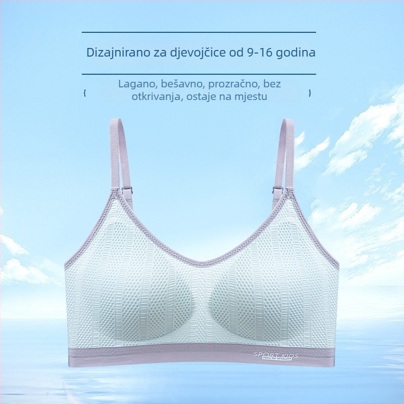 Dječji grudnjak u stilu prsluka, tube top, košar 3/4, tanak oblikovan košar s pjenom, najlon tkanina, podstava od spandeksa