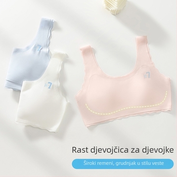 Ženski trening grudnjak za djevojčice, drugi stadij (12–15 godina), najlon, stil tank-top, puna košarica s tankim oblikovanim košaricama i pjenom