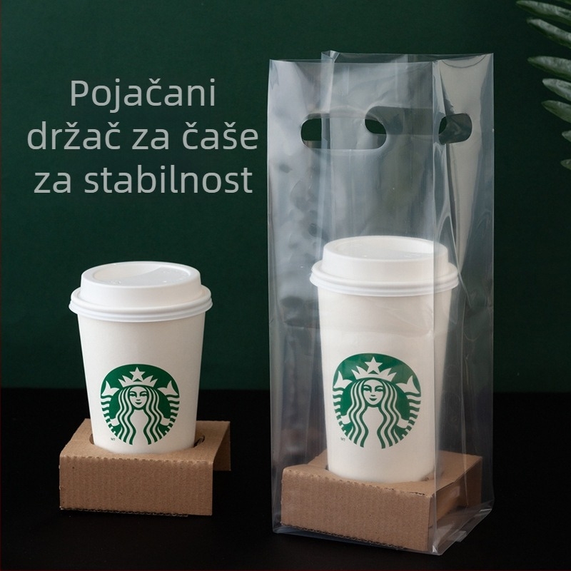 Torba za čaše za piće, dvostruka konstrukcija, pogodna za 1–4 čaše, opcije pladnja: papirnati ili bijeli