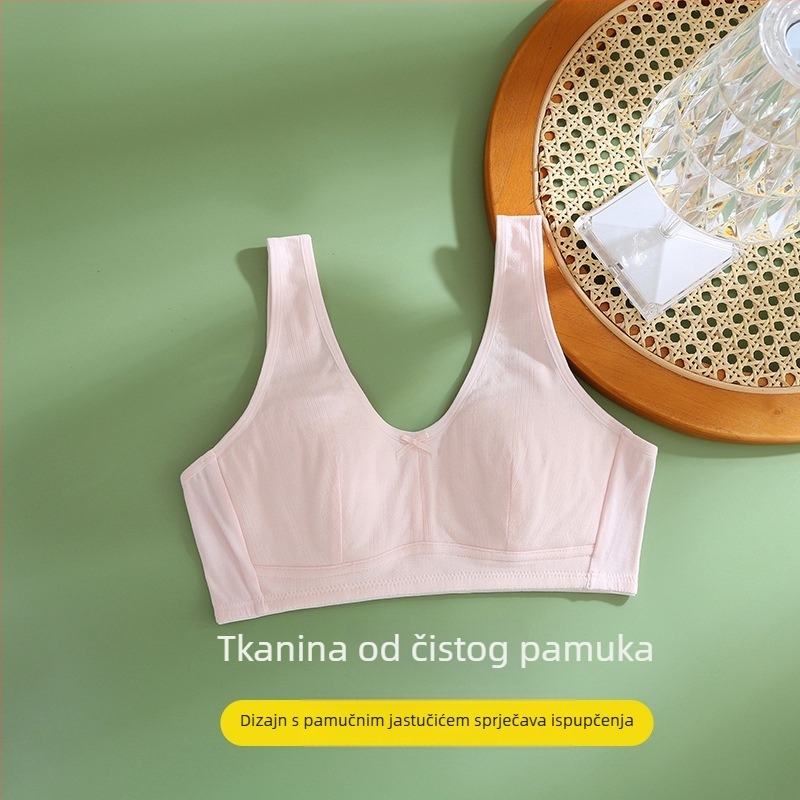 Pamučni grudnjak za djevojčice u fazi razvoja, učenice srednje škole, veće veličine, tanak kroj