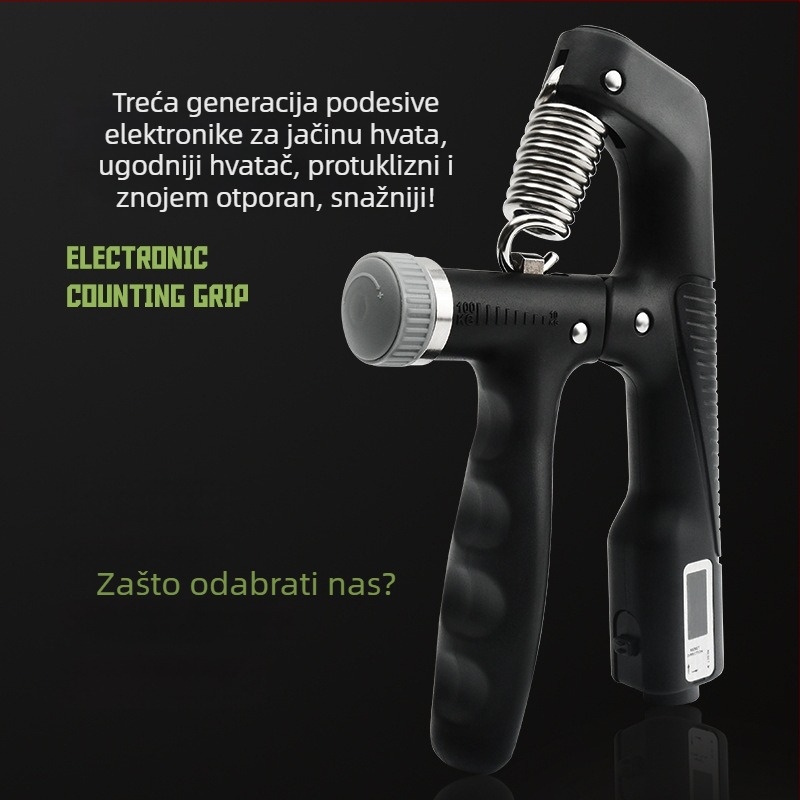 A-tip grip trenjač snage, podesivi otpor opruge 10-100 kg, PP materijal