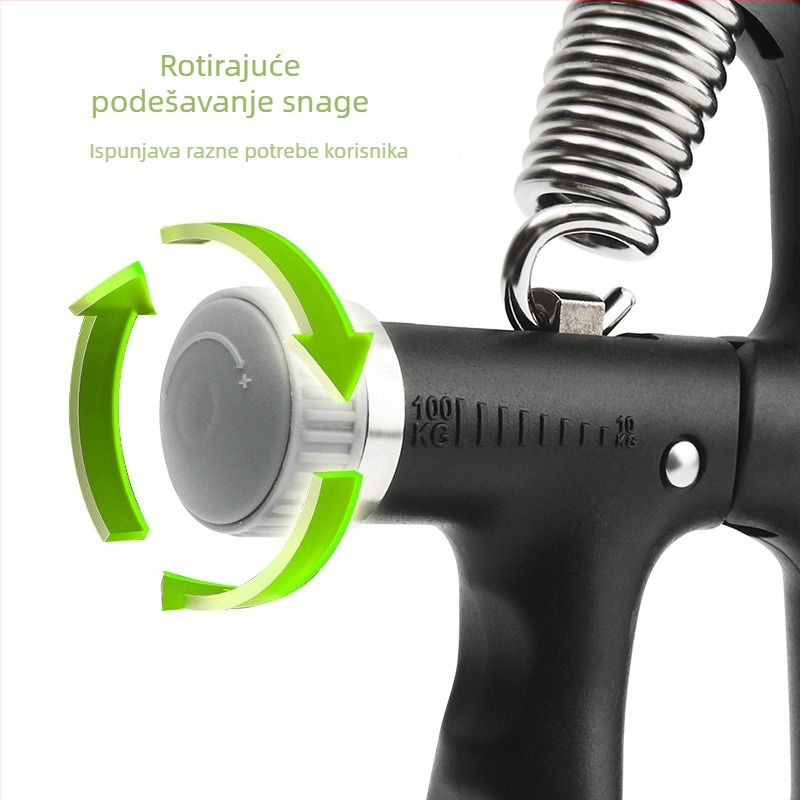 A-tip grip trenjač snage, podesivi otpor opruge 10-100 kg, PP materijal