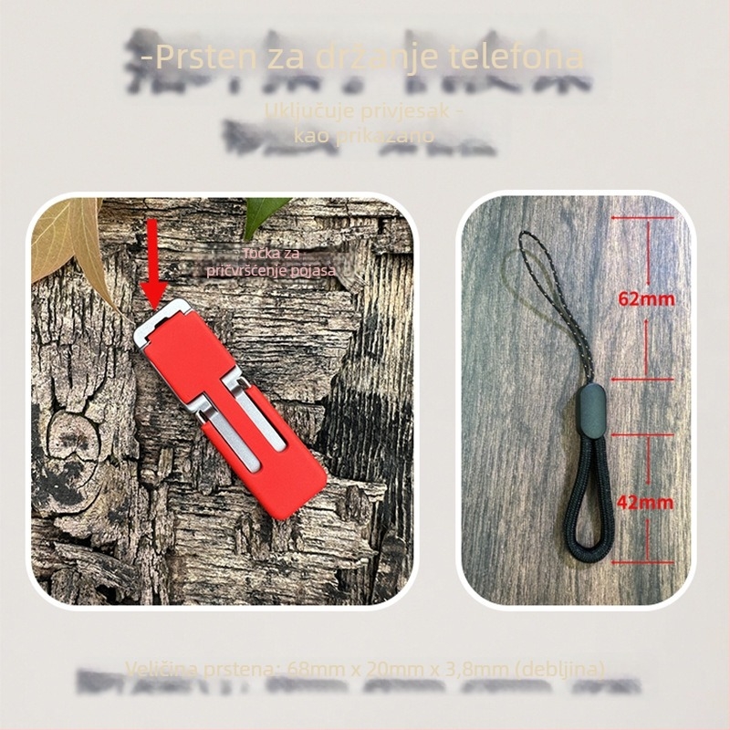 Držač prstena za telefon, plastični materijal, univerzalni dizajn, stražnja ljepilna površina