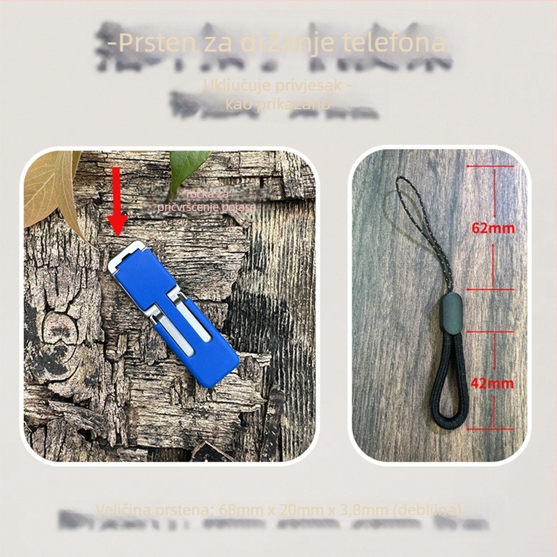 Držač prstena za telefon, plastični materijal, univerzalni dizajn, stražnja ljepilna površina