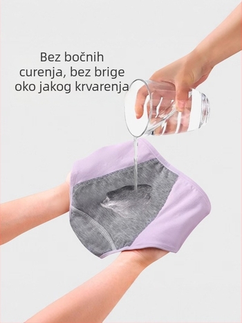 Huiya prozračne pamukaste menstrualne gaćice za djevojčice, školske, trokuta gaćice sa zaštitom od curenja