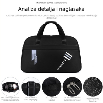 Duffel torba za putovanje, unisex dizajn, Oxford platno, otpornost na habanje, podstava od poliestera, poslovno putovanje