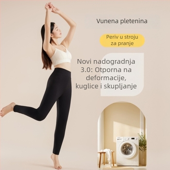 Trostruko slojevite tople hlače od akrilnog vlakna s veluru podstavom, unisex, elastične i tople.