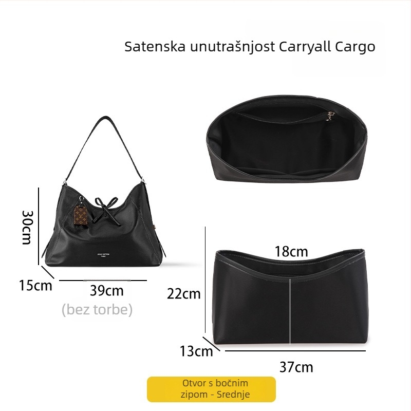 Ohsheliy unutarnja podstava Carryall Cargo, model Satin-dark Warrior liner 1; kapacitet ispod 20 L; materijal: poliester; prozračna, vodootporna, ultra lagana, otporna na trošenje; podstava: poliester-pamuk.