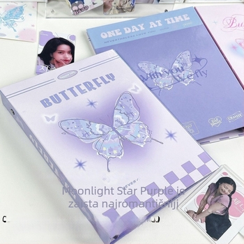 Četverogridni kartični album s tvrdim kućištem, retro stil, poklopac od kraft papira, za pohranu fotografija idola