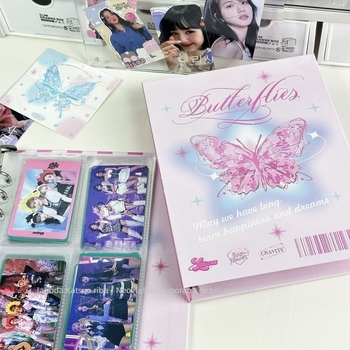 Četverogridni kartični album s tvrdim kućištem, retro stil, poklopac od kraft papira, za pohranu fotografija idola