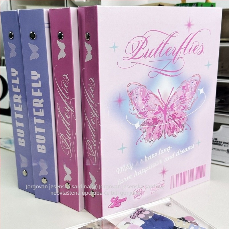 Četverogridni kartični album s tvrdim kućištem, retro stil, poklopac od kraft papira, za pohranu fotografija idola