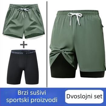 Muške kratke hlače duljine pet inča, slobodan sportski kroj, ljeto, 95% poliester