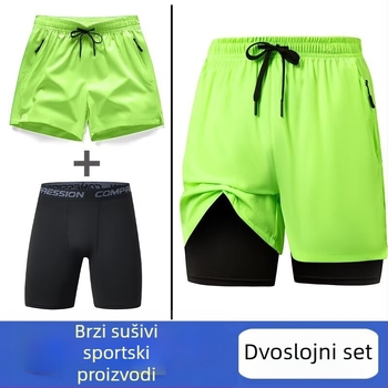 Muške kratke hlače duljine pet inča, slobodan sportski kroj, ljeto, 95% poliester