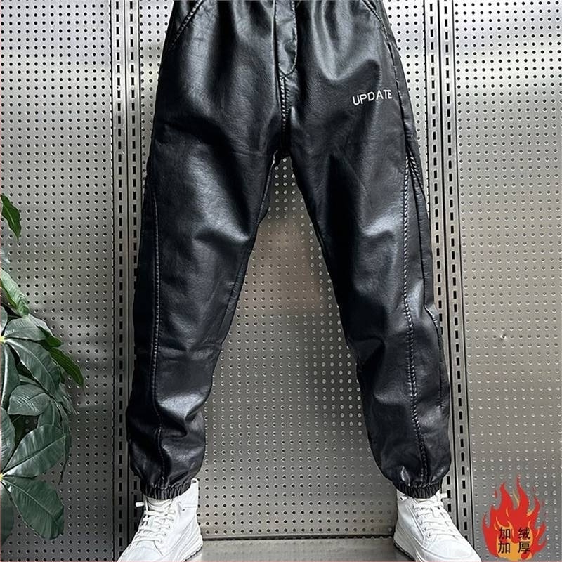 Muške casual hlače u japanskom retro stilu, ravni kroj, srednji pojas, geometrijski uzorak, tkanina od poliesterove smeše