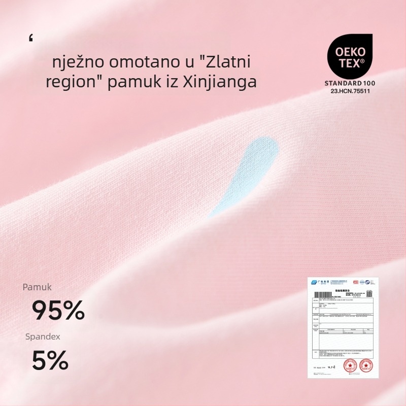 Nidobear Dječje antibakterijske pamukaste gaćice za djevojčice, 95% pamuk, za djecu 3–8 godina