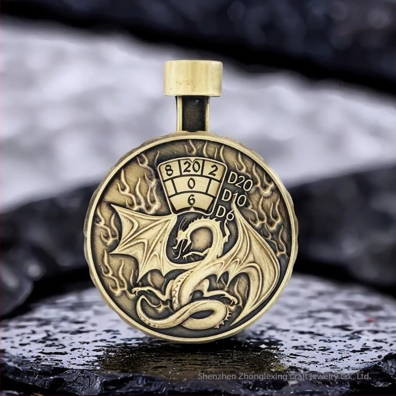 D20 metalna kocka Everyone Has Fun – cinkovo legura, dvadeset stran s zaobljenim kutovima, za stolne RPG