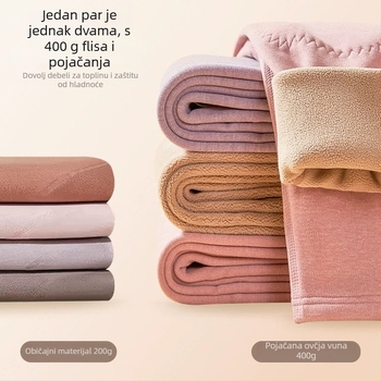 Unisex termalne hlače s visokim strukom, flis podstava, dvostruki sloj bezšivne, poliester