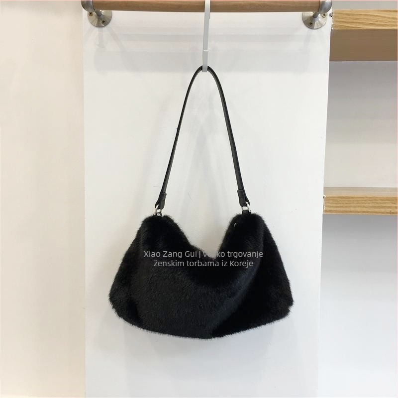 Unisex PU torba preko jednog ramena s umjetnim krznom za svakodnevnu upotrebu