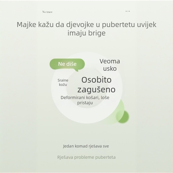 Dječji pamukasti grudnjak-vest za uzrast 12–15 godina, bez košarica, bez šavova, dvostruke naramenice