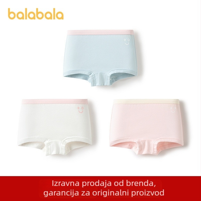 Balabala dječje pamukaste bokserice za djevojčice, bez stiskanja, na kožu prijateljske, paket od tri komada, 95,7% pamuk, 4,3% elastan, podstava 100% pamuk, za djecu od 8 godina