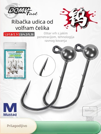 Kuka za mamac s olovnom glavom, 4X ojačana, 5 komada u paketu za basu i mandarin ribu