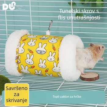 Pamukasti tunel-gnjezdo za male kućne ljubimce — zimska toplina, obogaćivanje za morsku svinju i hrčak