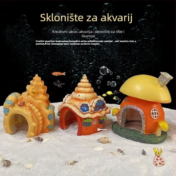 Smoleno pozadje za akvarij s mahovinskim grebenom i koralnim ukrasima za dekoraciju akvarija