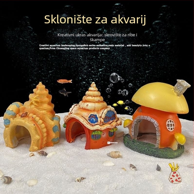 Smoleno pozadje za akvarij s mahovinskim grebenom i koralnim ukrasima za dekoraciju akvarija