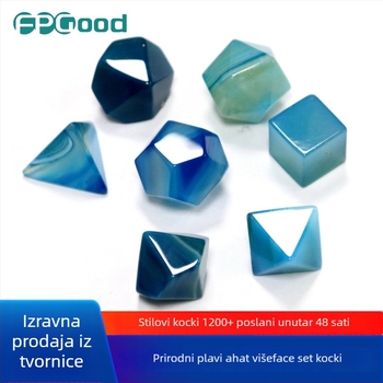 Kocke od prirodnog kristala – dvanaestostrane – stil pravokutni kut – DIY poluproizvod – 1 kom u pakiranju – pogodno za šah i karta igre