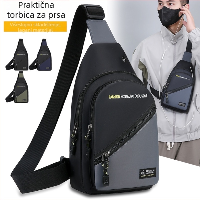 Muška crossbody torba u Street Trend stilu – Oxford tkanina, otporna na habanje, poliester podstava, za casual putovanja