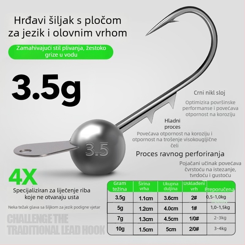 Kuka s olovnom glavom, Model 1, Podrijetlo Hefei, Anhui, pogodno za ribolov u oceanu, rijekama, jezerima i potocima