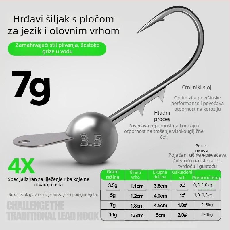 Kuka s olovnom glavom, Model 1, Podrijetlo Hefei, Anhui, pogodno za ribolov u oceanu, rijekama, jezerima i potocima