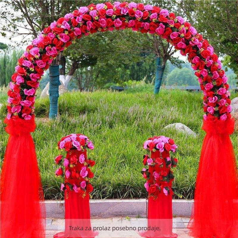 Gvozdeni svadbeni luk s držačem cvijeća – cjeloviti set za vjenčanu dekoraciju