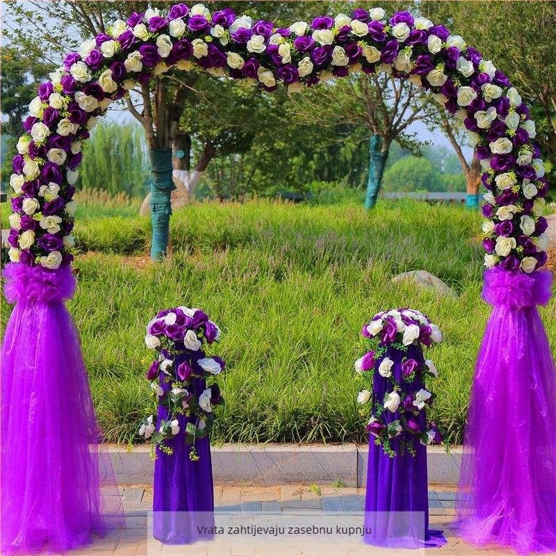 Gvozdeni svadbeni luk s držačem cvijeća – cjeloviti set za vjenčanu dekoraciju