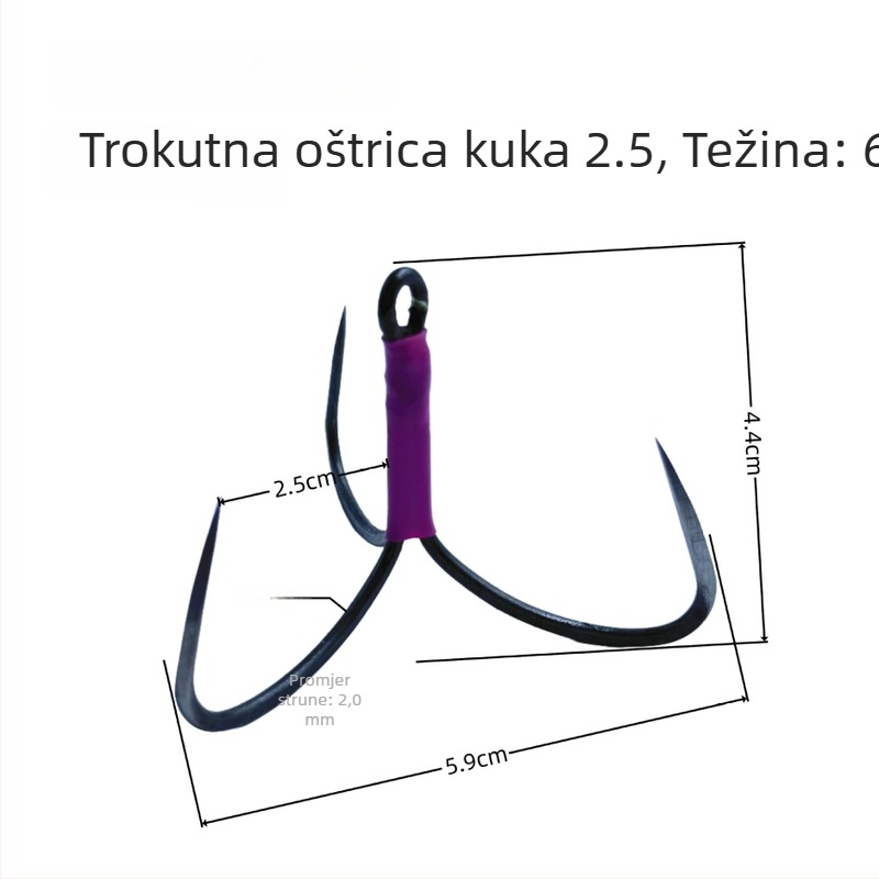 Liyu udica za ribolov tip sidro, s tri kandže, zavaren trokutasti vrh, bez bodlja, za rezervoare