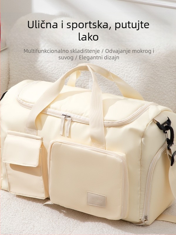 Putna torba, velika kapaciteta 36–55L, materijal nylon 230 kompozitna tkanina, prozračna, otporna na habanje, vodootporna, unisex, ležerni stil putovanja, kompatibilna s koferom na kotačićima