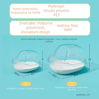 Prozirna kutija za kupanje malih kućnih ljubimaca – plastika, nije uvezeno, pribor za kućne ljubimce
