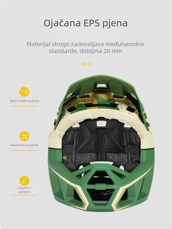 Downhill kaciga za bicikl s punim licem – PC vanjska ljuska + EPS unutarnja ljuska, unisex odrasli, mogućnost ispisa loga
