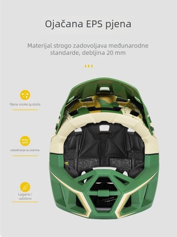 Downhill kaciga za bicikl s punim licem – PC vanjska ljuska + EPS unutarnja ljuska, unisex odrasli, mogućnost ispisa loga