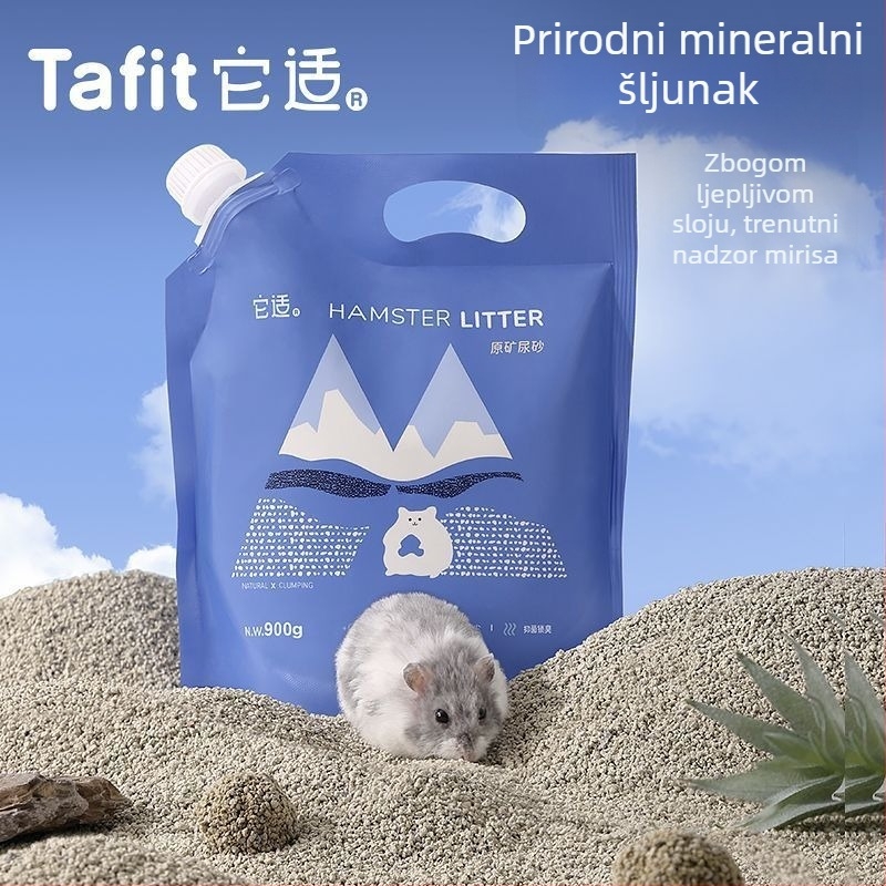 Natrij-bazirani mineralni pijesak za hrčke, s klumpanjem i deodoriranjem (Brand: Tafit; Kategorija: Hrana za kućne ljubimce; Uvoz: Ne)