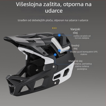 Kaciga za planinski bicikl – off-road, potpuno lice za downhill, PC kućište + EPS unutarnji sloj, unisex odrasli, Zhilian marka, prilagodljiv uzorak i ispis logotipa