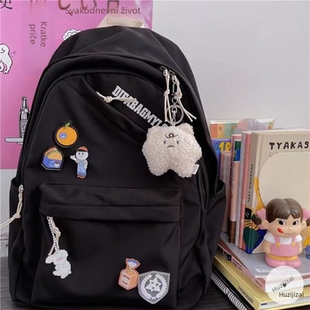 Unisex školski ruksak Harajuku Ulzzang, Oxford platno, 20–35L, zatvarač, vodootporan, džep za prijenosno, uzorak slova, model 6006