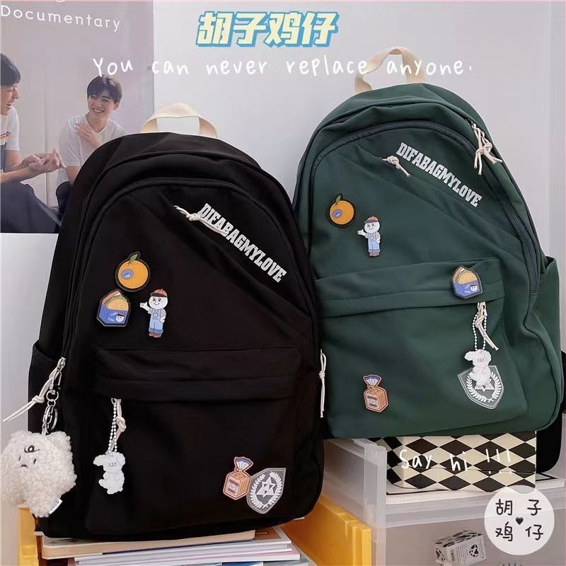 Unisex školski ruksak Harajuku Ulzzang, Oxford platno, 20–35L, zatvarač, vodootporan, džep za prijenosno, uzorak slova, model 6006